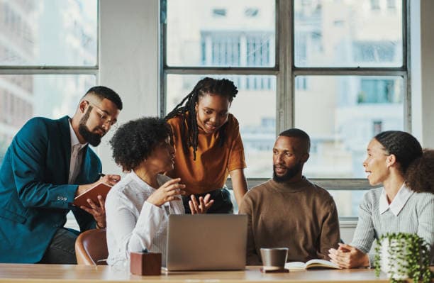 Team collaboration in office